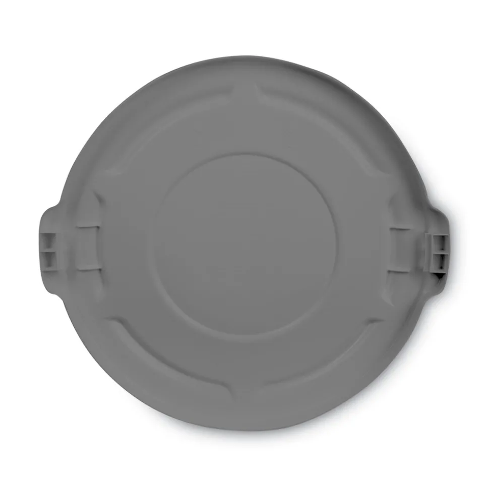 Rubbermaid Commercial BRUTE 26.75 in. Self-Draining Flat Top Lids for 55-Gallon Round Containers - Gray