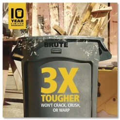 Rubbermaid Commercial Brute 32 gal Resin Container - Round Orange