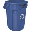 Rubbermaid Commercial Brute 32 Gallon Polyethylene Recycling Container - Blue