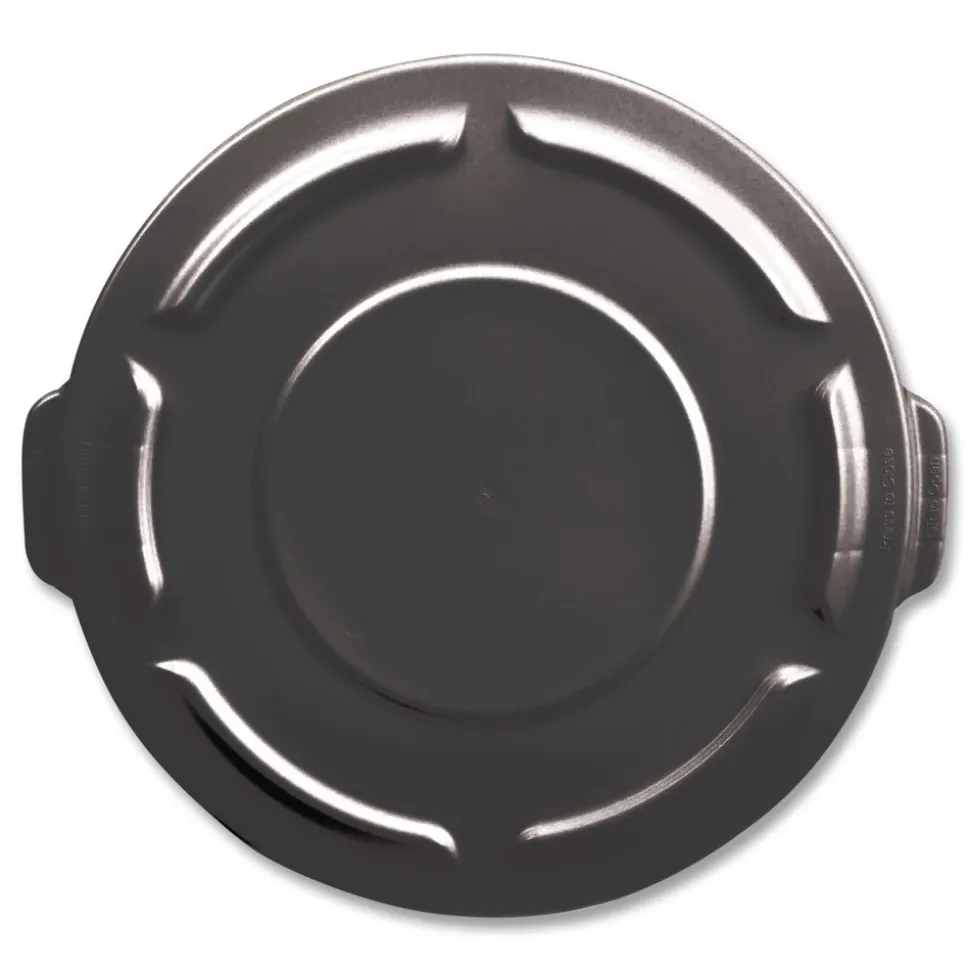 Rubbermaid Commercial BRUTE 22.25 in. Diameter Self-Draining Flat Top Lids for 32 Gallon Round BRUTE Containers - Black