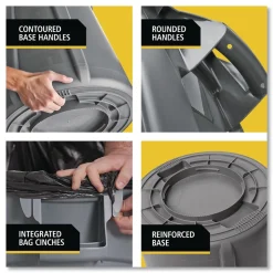 Rubbermaid Commercial Brute Container 44 gal Plastic White