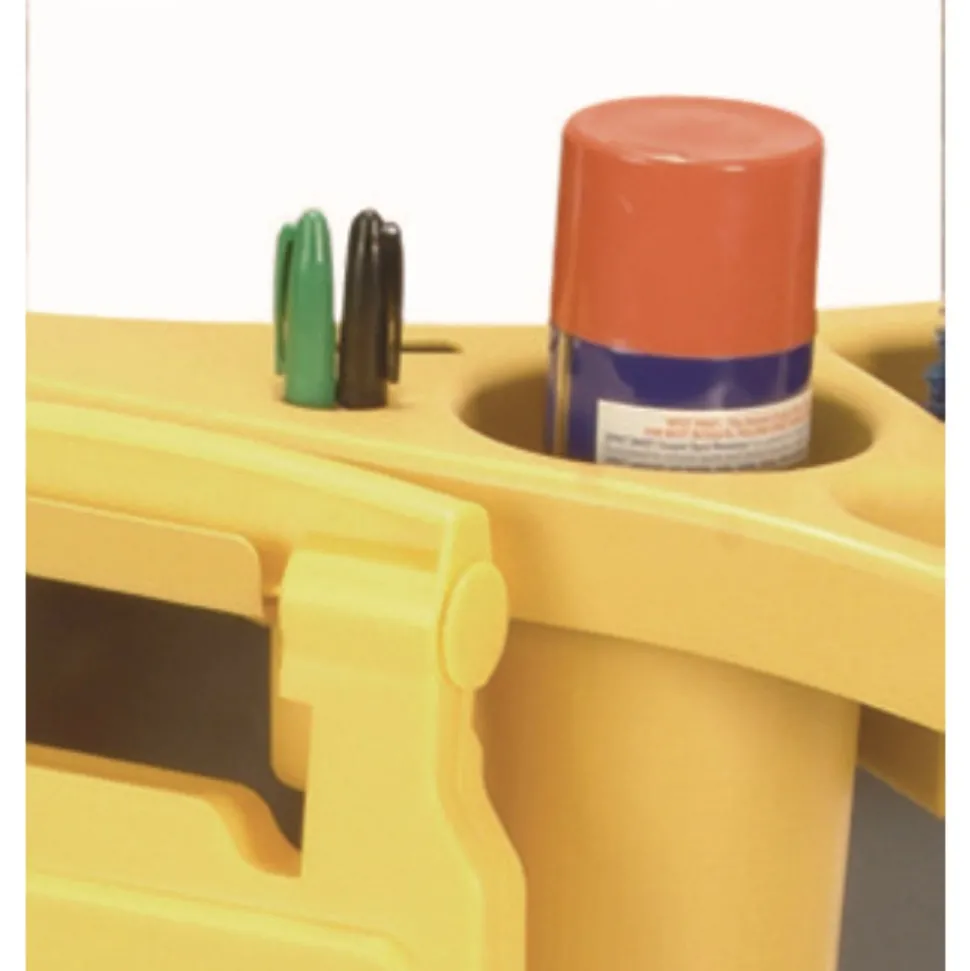 Rubbermaid Commercial 4-Compartment Standard Rim Caddy for Brute 32-1/2 in. Diameter Cans - Yellow