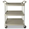 Rubbermaid Commercial Economy 3-Shelf Plastic Cart - Platinum