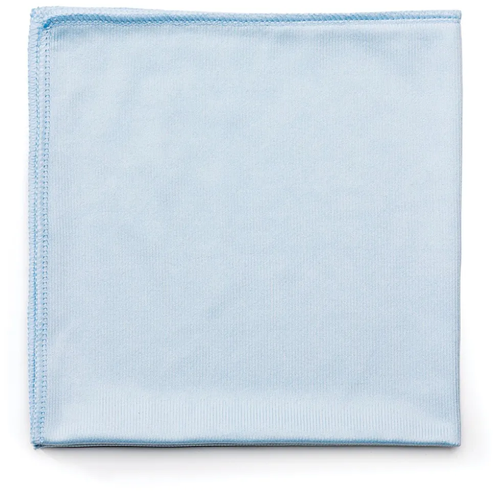Rubbermaid Commercial Executive Series Hygen 16 in. x 16 in. Microfiber Glass Cleaning Cloths - Blue (12/Carton)