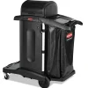 Rubbermaid Commercial Executive High Security 23.1 in. x 39.6 in. x 27.5 in. Janitorial Cleaning Cart - Black