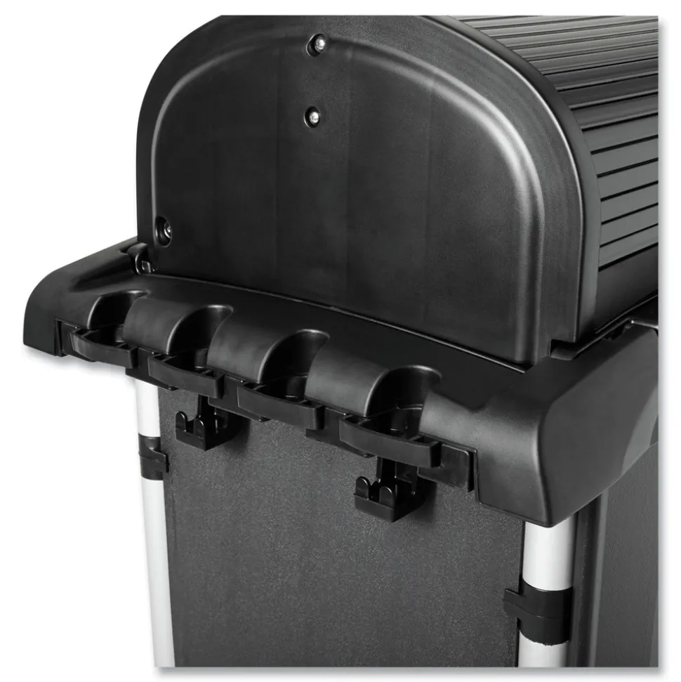 Rubbermaid Commercial Executive High Security 23.1 in. x 39.6 in. x 27.5 in. Janitorial Cleaning Cart - Black