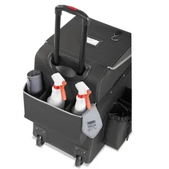 Rubbermaid Commercial Executive 14.25 in. x 16.5 in. x 25 in. 16-Compartment Quick Cart - Dark Gray