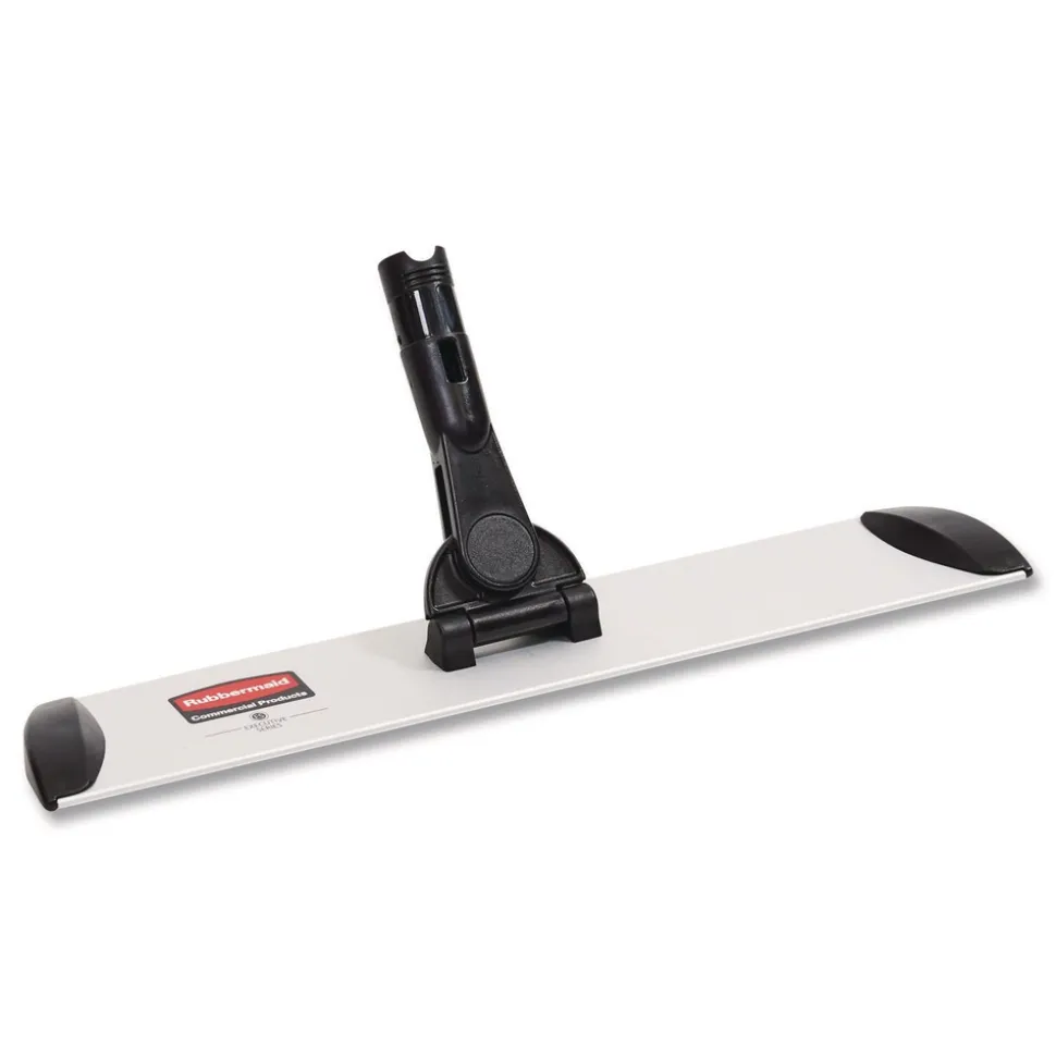 Rubbermaid Commercial Executive 17 in. x 3.5 in. Microfiber Single-Sided Flat Mop Frame - Black/Silver