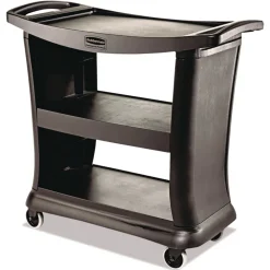 Rubbermaid Commercial Executive 3-Shelf Service Cart - Black