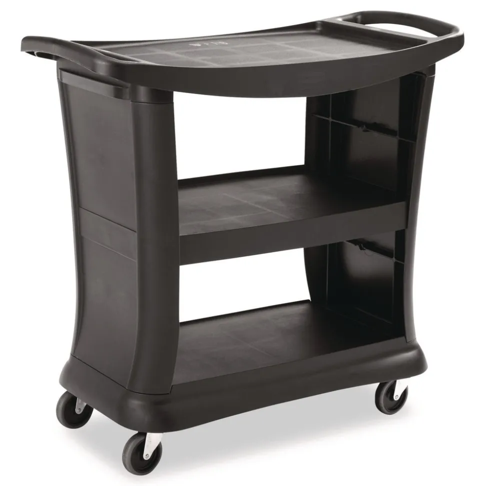 Rubbermaid Commercial Executive 3-Shelf Service Cart - Black