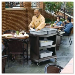 Rubbermaid Commercial Executive 3-Shelf Service Cart - Black