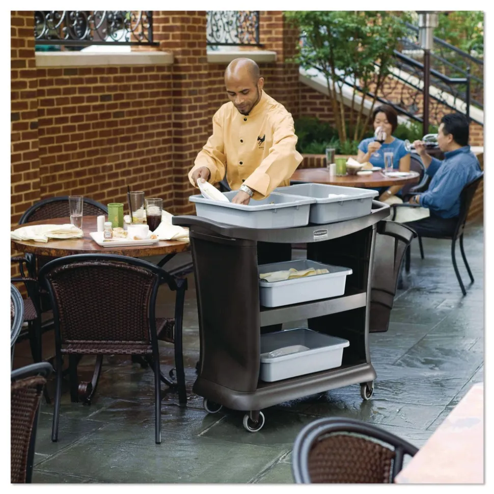 Rubbermaid Commercial Executive 3-Shelf Service Cart - Black