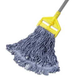 Rubbermaid Commercial FGD21206BL00 Super Stitch Blend Medium Cotton/Synthetic Mop Head - Blue (6/Carton)
