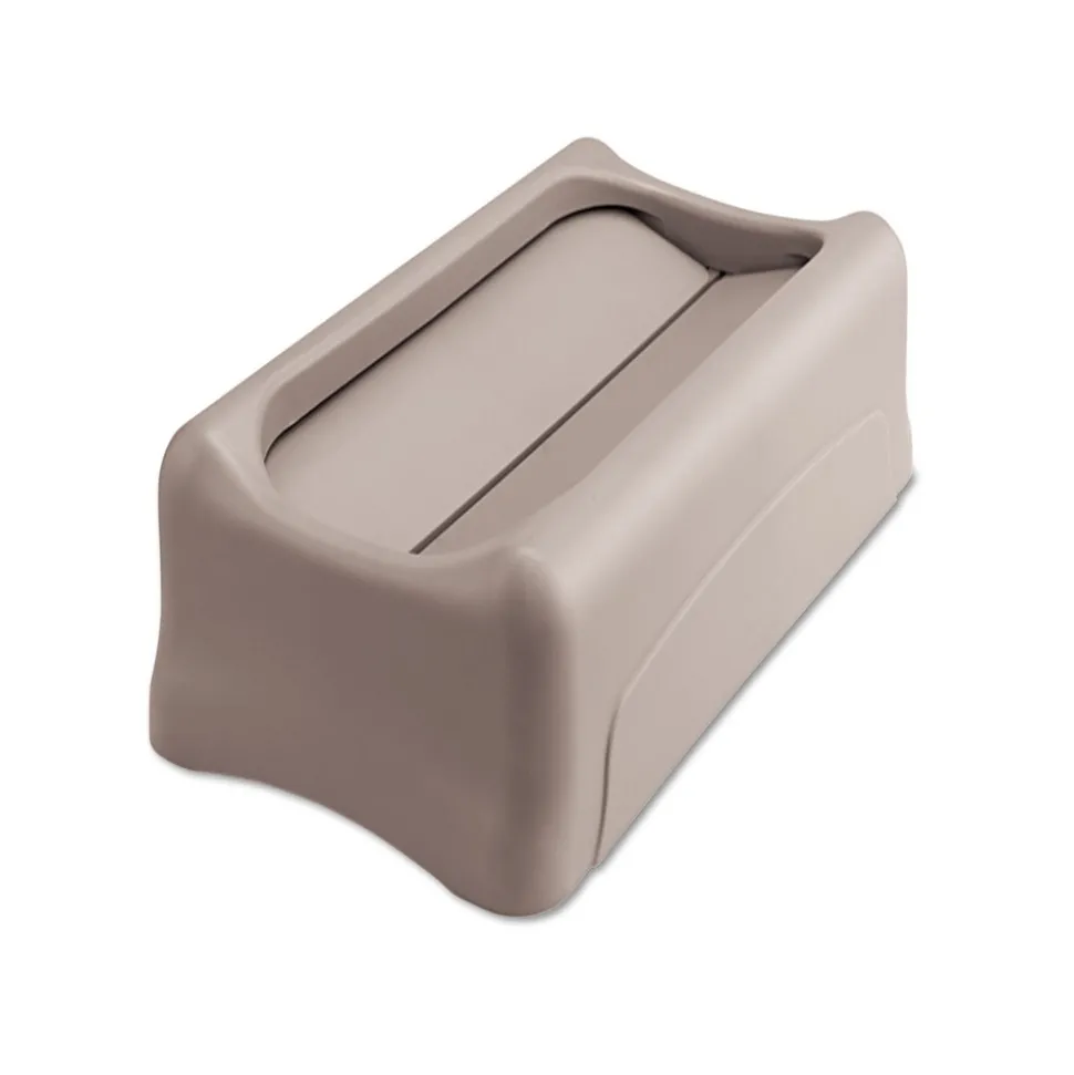 Rubbermaid Commercial FG267360GRAY Slim Jim 11.38 in. x 20.5 in. x 5 in. Swing Lid - Gray