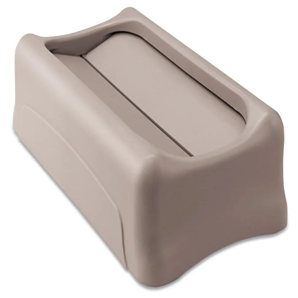 Rubbermaid Commercial FG267360GRAY Slim Jim 11.38 in. x 20.5 in. x 5 in. Swing Lid - Gray