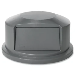 Rubbermaid Commercial FG264788GRAY 24.81 in. Diameter x 12.63 in. Round BRUTE Dome Top Receptacle Push Door for 44 Gallon Containers - Gray
