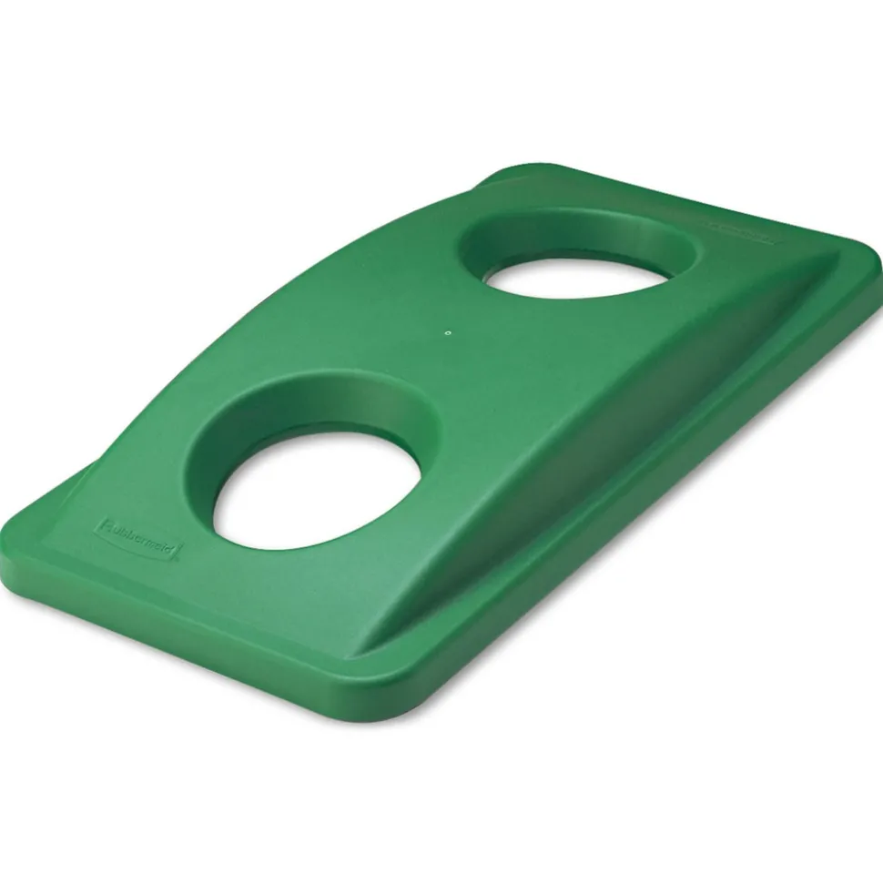 Rubbermaid Commercial FG269288GRN 20.38 in. x 11.38 in. x 2.75 in. Lid for Slim Jim Bottle Recycling Container - Green