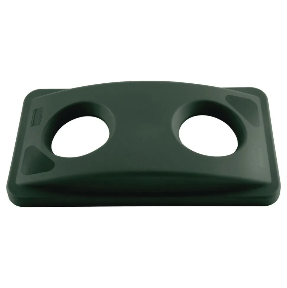 Rubbermaid Commercial FG269288GRN 20.38 in. x 11.38 in. x 2.75 in. Lid for Slim Jim Bottle Recycling Container - Green