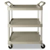Rubbermaid Commercial FG342488OWHT 200 lbs. Capacity 3 Shelf Service Cart - Off White