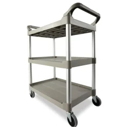 Rubbermaid Commercial FG342488OWHT 200 lbs. Capacity 3 Shelf Service Cart - Off White