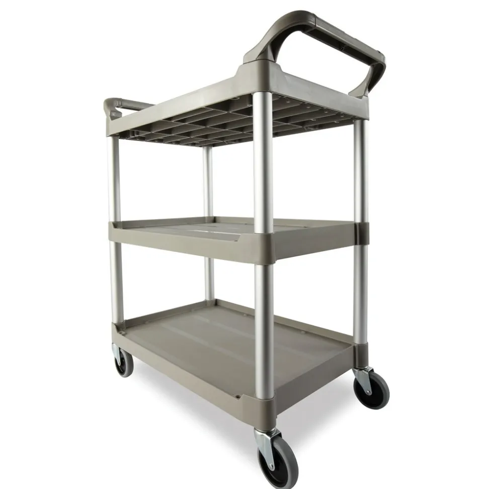 Rubbermaid Commercial FG342488OWHT 200 lbs. Capacity 3 Shelf Service Cart - Off White