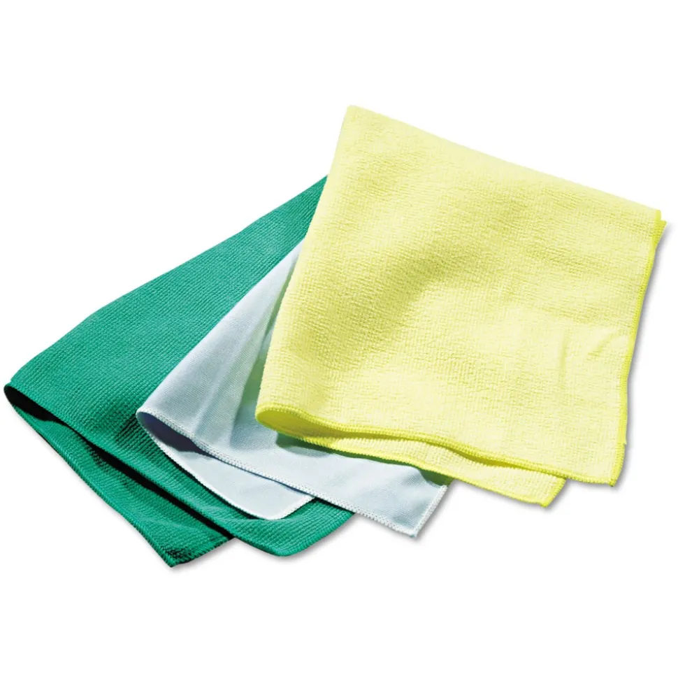 Rubbermaid Commercial FGQ61000YL00 16 in. x 16 in. Microfiber Reusable Cleaning Cloths - Yellow (12/Carton)