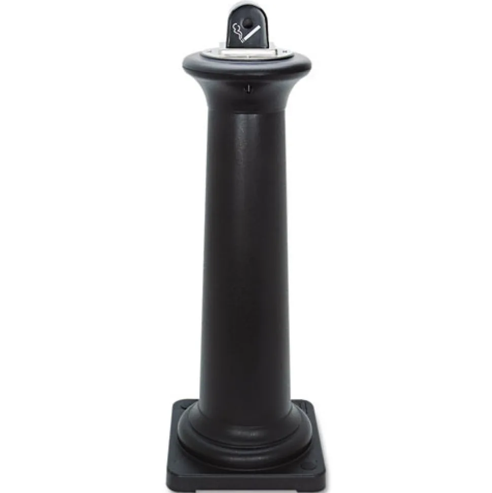 Rubbermaid Commercial FG9W3000BLA GroundsKeeper Tuscan 13 in. x 13 in. x 38.38 in. Receptacle - Black