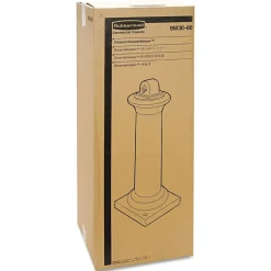 Rubbermaid Commercial FG9W3000BLA GroundsKeeper Tuscan 13 in. x 13 in. x 38.38 in. Receptacle - Black