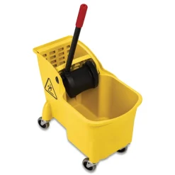 Rubbermaid Commercial FG738000YEL Tandem 31 Quart Reverse Mop Bucket/Wringer Combo - Yellow