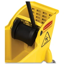 Rubbermaid Commercial FG738000YEL Tandem 31 Quart Reverse Mop Bucket/Wringer Combo - Yellow