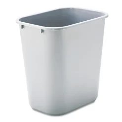 Rubbermaid Commercial 7-Gallon Rectangular Deskside Wastebasket - Gray