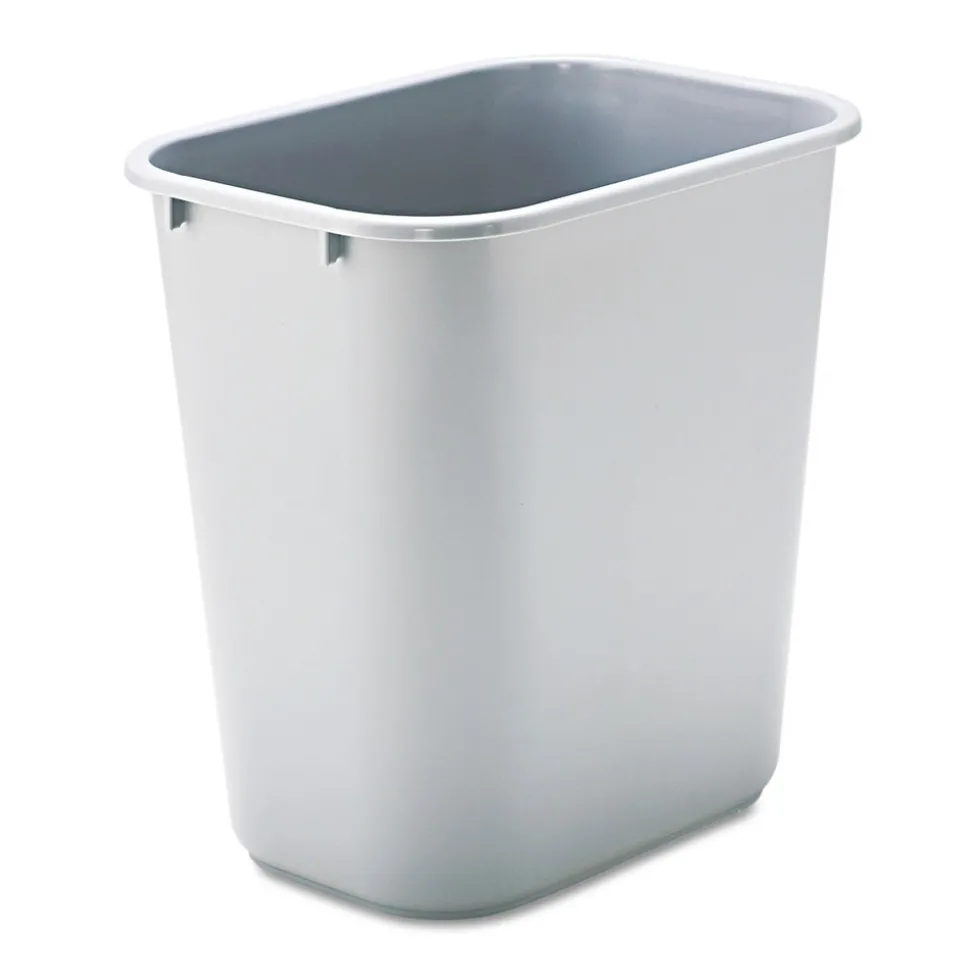 Rubbermaid Commercial 7-Gallon Rectangular Deskside Wastebasket - Gray