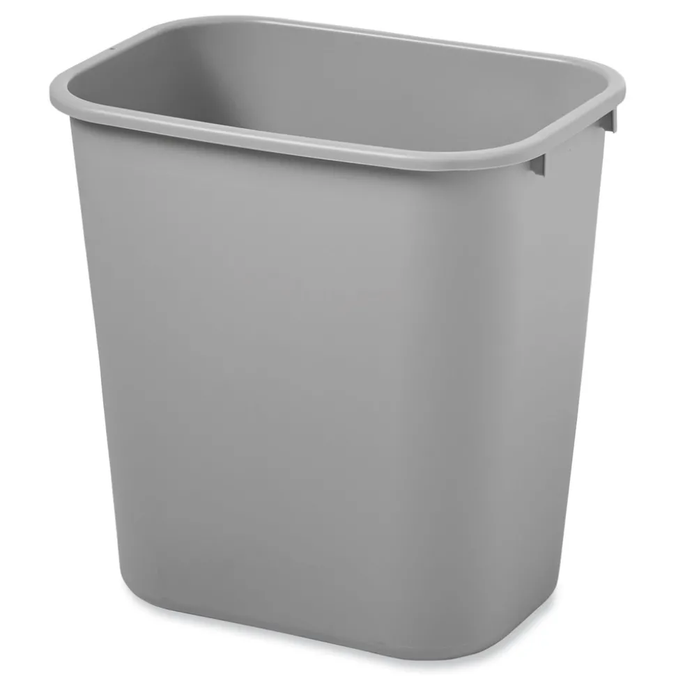 Rubbermaid Commercial 7-Gallon Rectangular Deskside Wastebasket - Gray