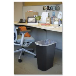 Rubbermaid Commercial 10.25-Gallon Rectangular Deskside Wastebasket - Black