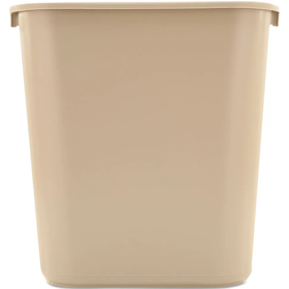 Rubbermaid Commercial 7-Gallon Rectangular Deskside Wastebasket - Beige