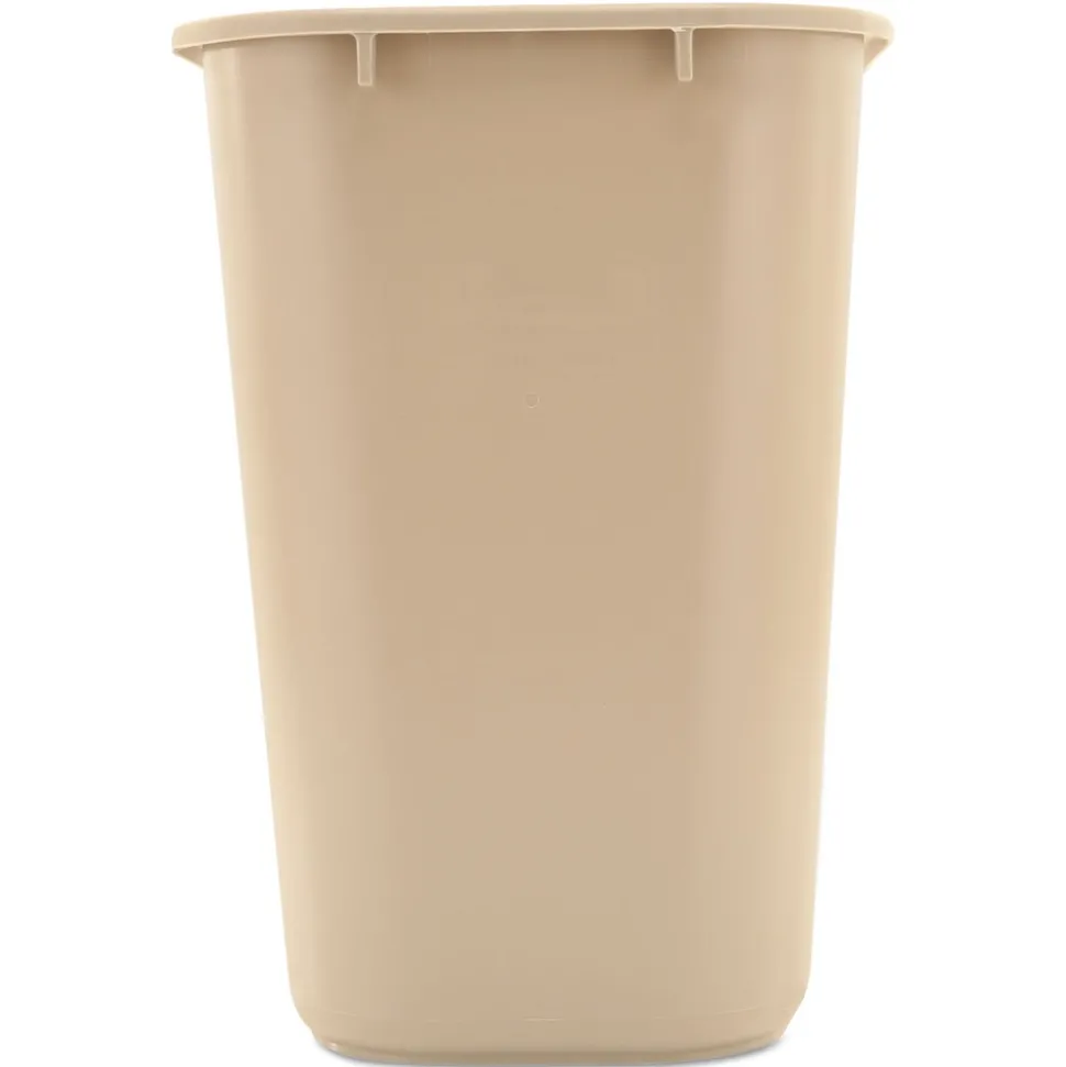 Rubbermaid Commercial 7-Gallon Rectangular Deskside Wastebasket - Beige