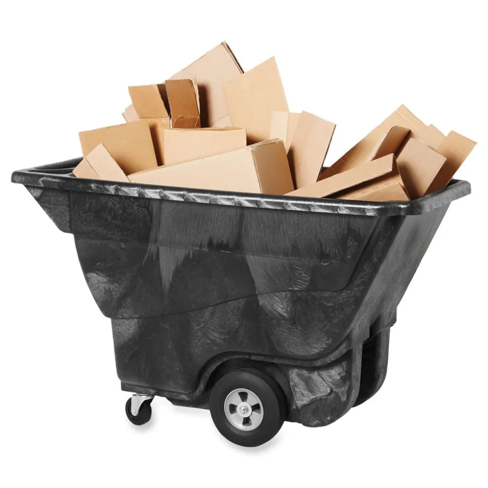 Rubbermaid Commercial 101-Gallon Structural Foam Tilt Truck with 850-lb. Capacity - Black