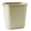 Rubbermaid Commercial 3.5-Gallon Rectangular Deskside Wastebasket - Beige