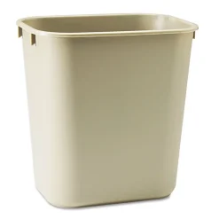 Rubbermaid Commercial 3.5-Gallon Rectangular Deskside Wastebasket - Beige