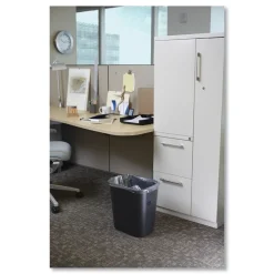 Rubbermaid Commercial 3.5-Gallon Rectangular Deskside Wastebasket - Black