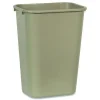Rubbermaid Commercial 10.25-Gallon Rectangular Deskside Wastebasket - Beige