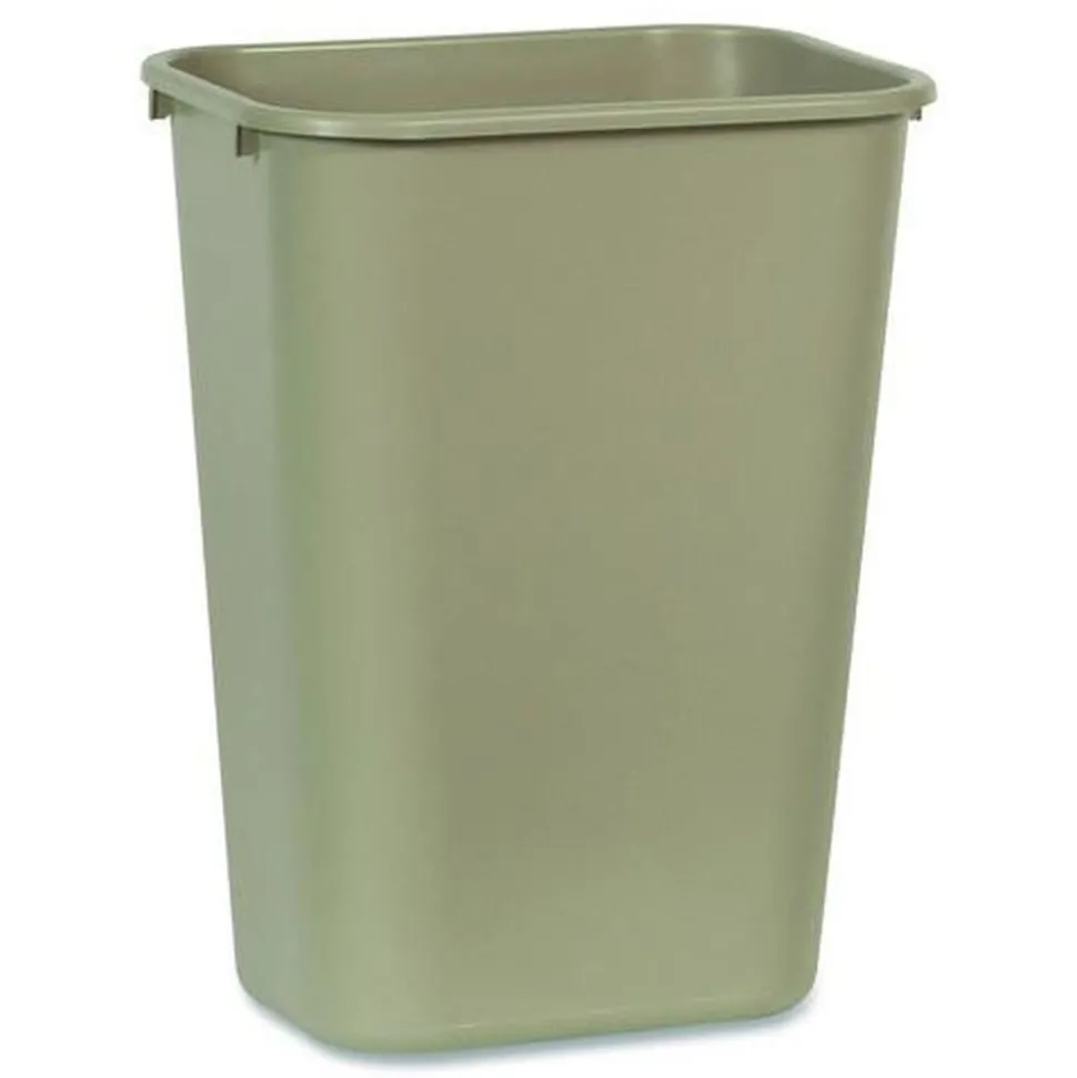Rubbermaid Commercial 10.25-Gallon Rectangular Deskside Wastebasket - Beige