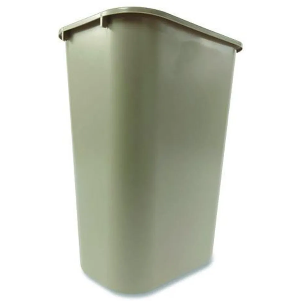 Rubbermaid Commercial 10.25-Gallon Rectangular Deskside Wastebasket - Beige