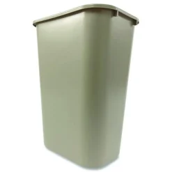 Rubbermaid Commercial 10.25-Gallon Rectangular Deskside Wastebasket - Beige