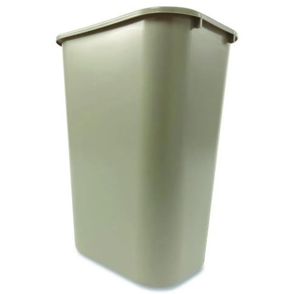 Rubbermaid Commercial 10.25-Gallon Rectangular Deskside Wastebasket - Beige
