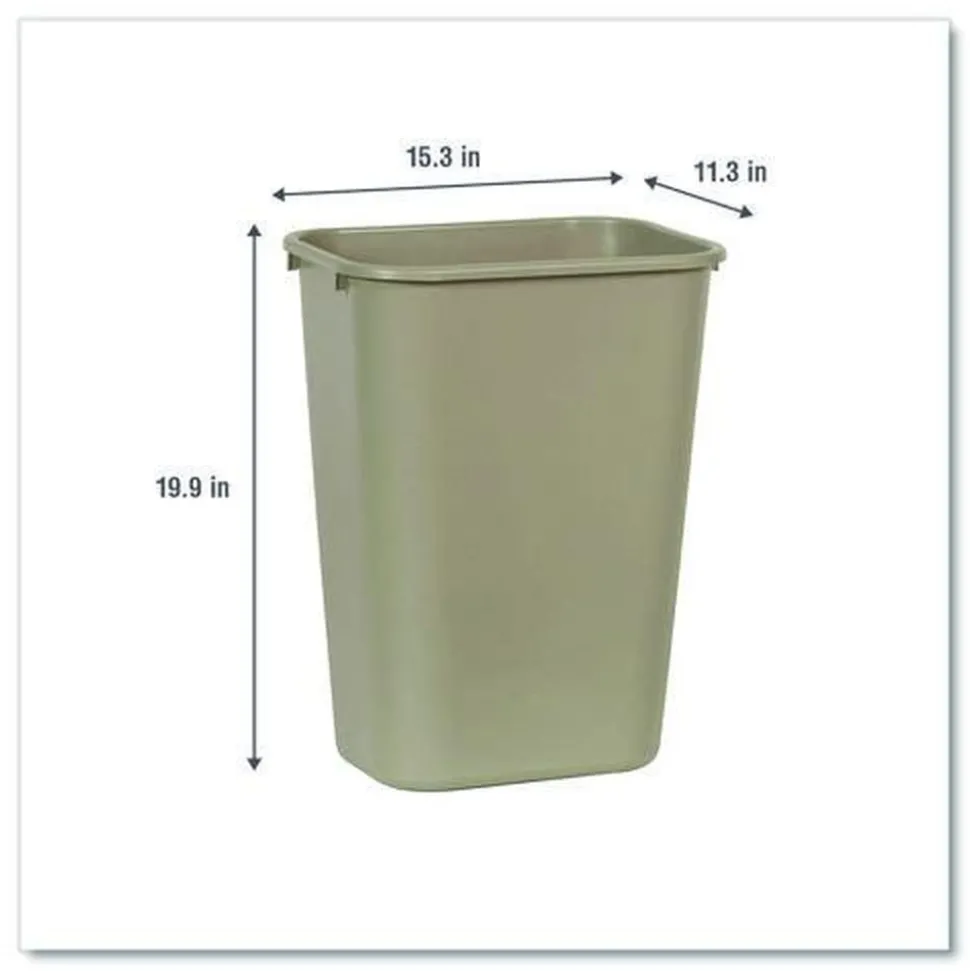 Rubbermaid Commercial 10.25-Gallon Rectangular Deskside Wastebasket - Beige