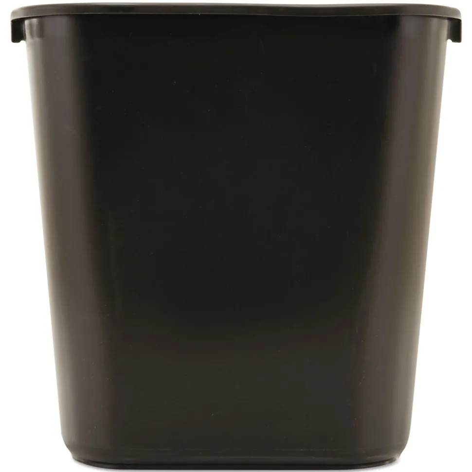 Rubbermaid Commercial 7-Gallon Rectangular Deskside Wastebasket - Black