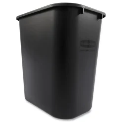Rubbermaid Commercial 7-Gallon Rectangular Deskside Wastebasket - Black