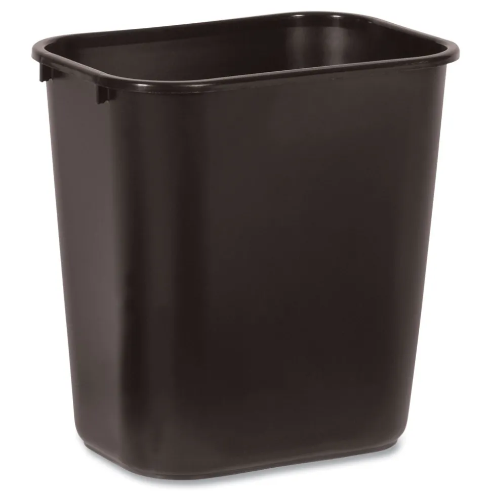 Rubbermaid Commercial 7-Gallon Rectangular Deskside Wastebasket - Black