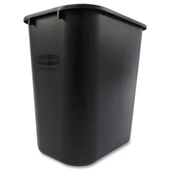 Rubbermaid Commercial 7-Gallon Rectangular Deskside Wastebasket - Black